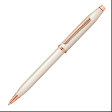 Ручка шариковая автоматическая Cross "Century II Pearlescent White Lacquer", 0.7 мм, жемчужный, розовое золото, стерж. черный