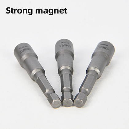 Набор насадок шестигранных магнитных Deli YS EDL4808T, 8 мм, HEX 1/4", серебристый - 2