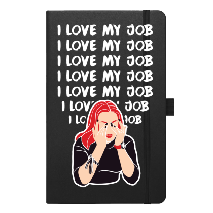 Скетчбук "I love my job", 13х21 см, 140 г/м2, 80 листов, черный