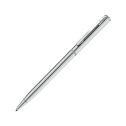 Ручка шариковая автоматическая "Slim Silver", 1.0 мм, серебристый, стерж. синий