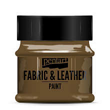 Краска для текстиля "Pentart Fabric & Leather paint", 50 мл, темно-коричневый