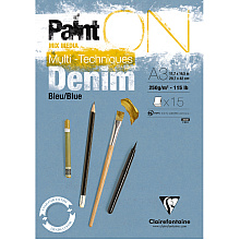 Блок-склейка Clairefontaine "Paint'On", А3, 250 г/м2, 15 листов, синий