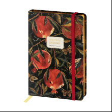Еженедельник недатированный "Flora. Гранат", А5, 144 страниц, линованный, черный, красный