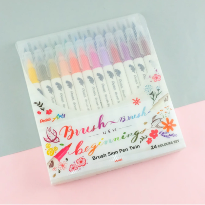 Маркер-кисть "Brush Sign pen twin", 24 шт - 2