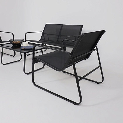 Комплект мебели садовой AksHome VERANDA (кресло 2 шт, диван 1 шт, стол 1 шт), черный - 17