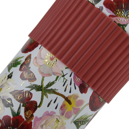 Кружка термическая "Flora. Пионы", металл, 500 мл, белый, красный - 3