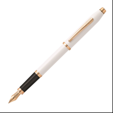 Ручка перьевая Cross "Century II Pearlescent White Lacquer", M, синий, жемчужный, розовое золото, патрон черный