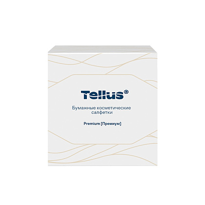Салфетки косметические Tellus Премиум, 90шт/уп, в кубе - 2