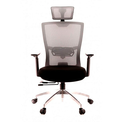 Кресло для руководителя EVERPROF "Polo", ткань, сетка, металл, черный, серый - 2