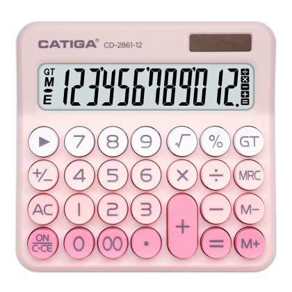 Калькулятор настольный CD-2861-12 Catiga, 12-разрядный, пластик, розовый