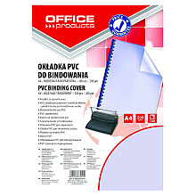 Обложка для переплета "Office Products", A4, пластик, 200 мкм, 100 шт., прозрачный, синий