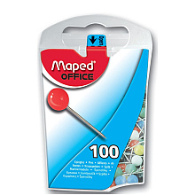 Иглы-кнопки Maped "Для карты", 100 шт, ассорти