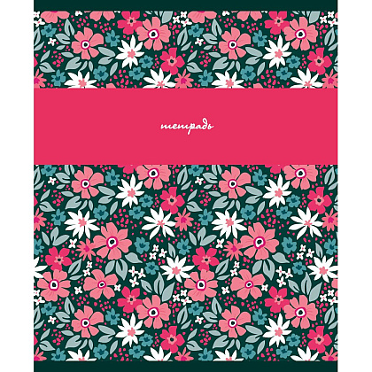 Тетрадь "Цветочный сад", А5, 96 листов, клетка, ассорти - 5