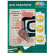 Блок бумаги для акварели "Проф", А4, 200 г/м2, 20 листов