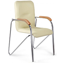 Стул для посетителей SitUp "Samba Chrome", хром, кожзам, бежевый