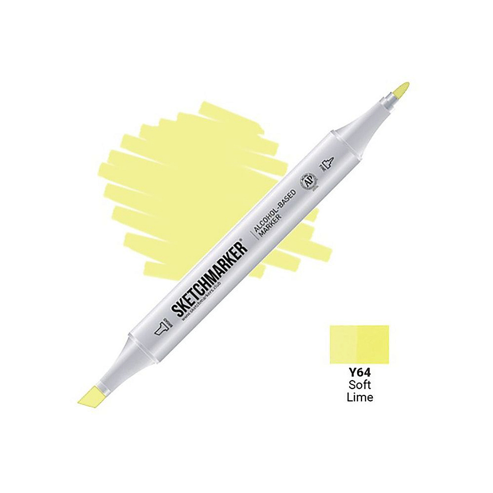 Маркер перманентный двусторонний "Sketchmarker", Y64 лайм мягкий