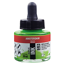 Жидкий акрил "Amsterdam", 672 флуоресцентный зеленый, 30 мл, банка