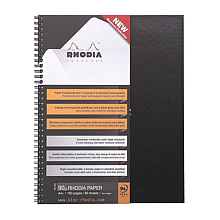 Блокнот "Rhodia", А4+, 80 листов, в клетку, черный