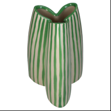 Ваза "Stripes", зеленый, белый