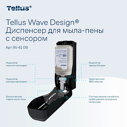 Диспенсер Tellus для мыла-пены, сенсорный черный, SC4 - 12