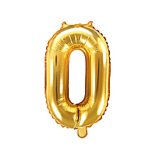 Шар фольгированный цифра "0", 35 см, золотистый