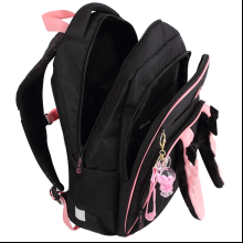 Рюкзак школьный "COMFORT Life Cat fun", черный, розовый