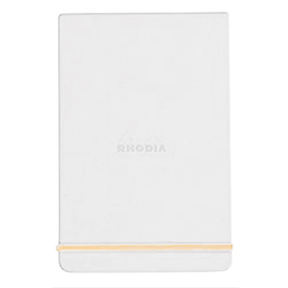 Блокнот "Rhodiarama Webnotepad" на резинке, A5, 96 листов, линейка, белый