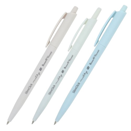 Ручка шариковая автоматическая "SlimClick.Milky", 0.5 мм, пластик, стерж. синий, ассорти