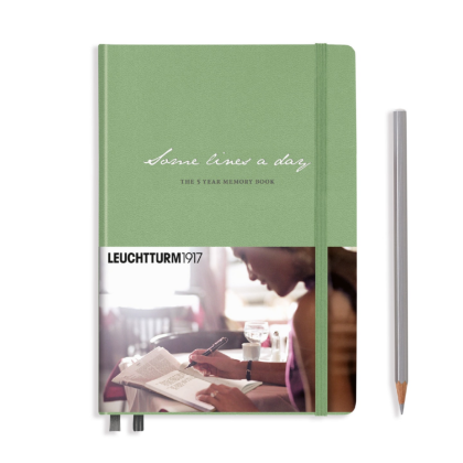 Блокнот "Leuchtturm1917. Несколько строк в день", А5, 365 страниц, на резинке, шалфей