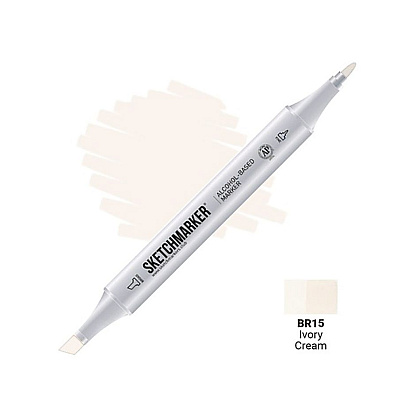 Маркер перманентный двусторонний "Sketchmarker", BR15 кремовая слоновая кость