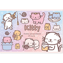 Альбом для рисования "KITTY KAWAII", A4, 24 листа