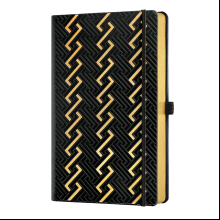 Блокнот Castelli Milano "Roman Gold", А5, 96 листов, линейка, черный, золотой