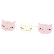 Гирлянда бумажная "Котики", 1,4 м, ассорти