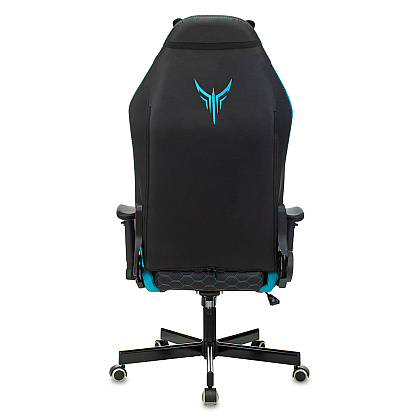 Кресло игровое "Knight Neon", экокожа, металл, черный, голубой - 7