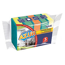 Губка кухонная для мытья посуды Azur Maxi 95*65*25 мм, 5шт/уп
