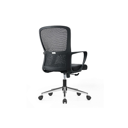 Кресло компьютерное SitZone U-069B, сетка, ткань, черный - 4