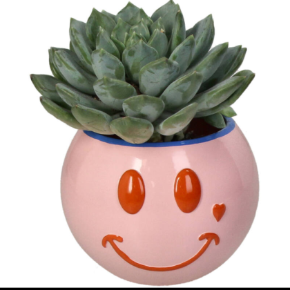 Кашпо "Smiley", полистоун, розовый - 2
