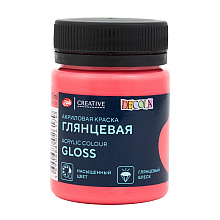 Краска акриловая глянцевая "Декола", 390 арбузная, 50 мл., банка