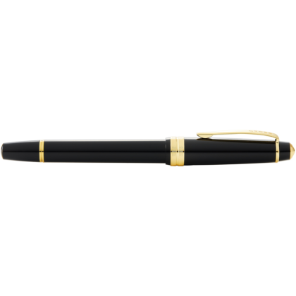 Ручка перьевая F "Bailey Light Polished Black Resin and Gold Tone", черный, золотой - 5