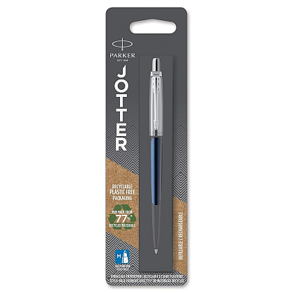 Ручка шариковая автоматическая "Jotter Core K63 Royal Blue CT", 1 мм, синий, серебристый, стерж. синий