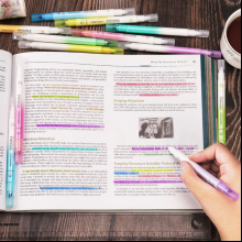Маркер текстовый двусторонний "Erasable", фиолетовый