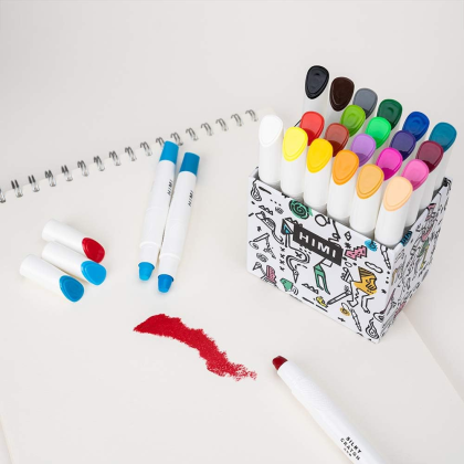 Мелки восковые "Himi Silky Crayon", 24 цвета, ассорти - 5