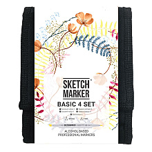 Набор маркеров перманентных двусторонних "Sketchmarker Basic 4", 12 шт.