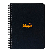 Блокнот "Rhodia", А4+, 160 страниц, в линейку, черный