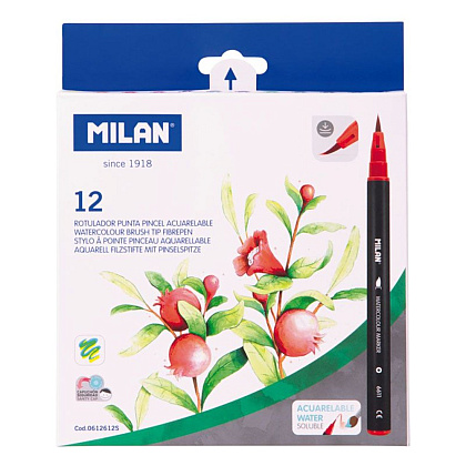 Фломастеры Milan, 12 шт