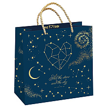 Пакет подарочный "Stars magic", 20x20x10 см, ламинированный