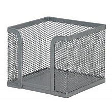 Бокс для бумаги для заметок, 95x80x95 мм, пустой, серебристый