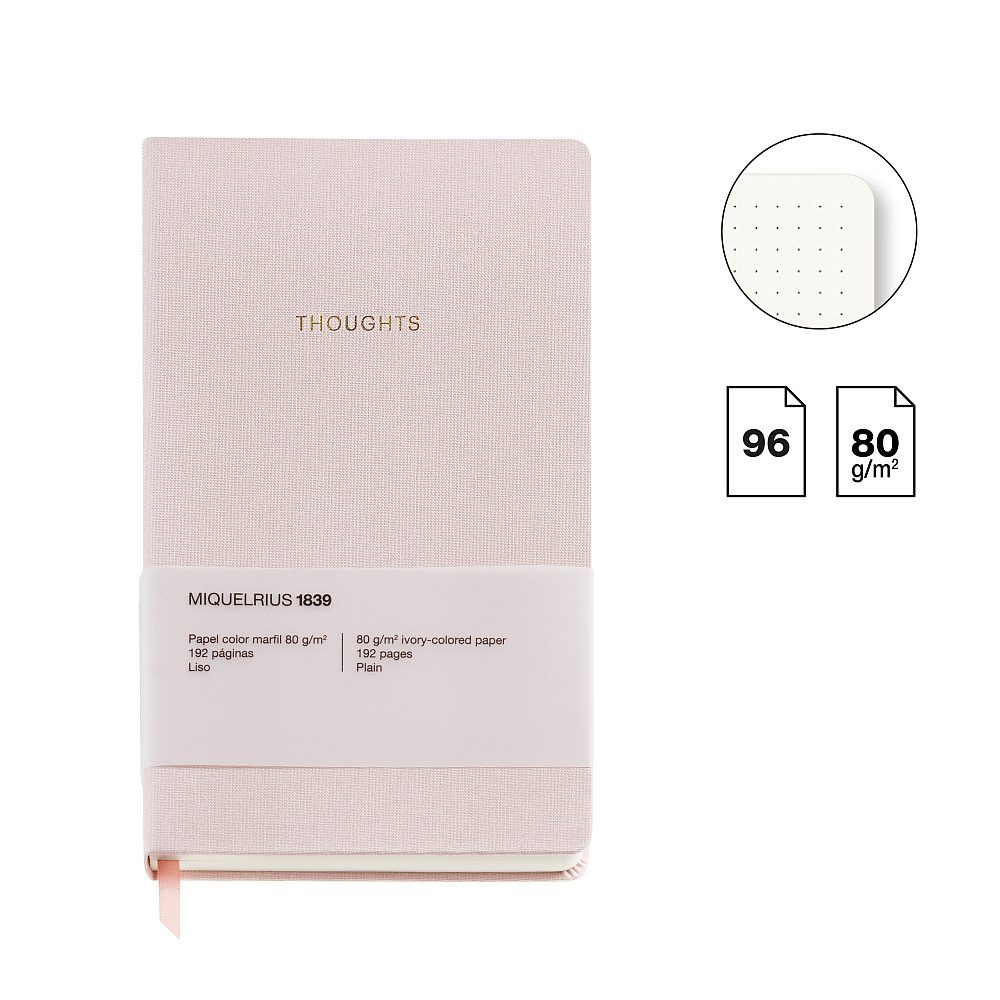 Блокнот Miquelrius "Autumn Leaves Pink", А5, 96 листов, в точку, розовый - 3