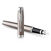 Ручка перьевая Parker "IM Essential F319 Brushed Metal CT", F, серебристый, патрон синий - 2