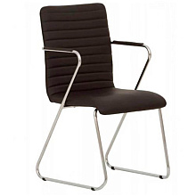Кресло для посетителей SitUp TASK Chrome, экокожа черный